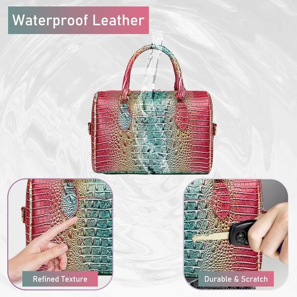 Elegant Vegan Leather Mint Green Tote - Versatile Crossbody Clutch for Women - Picture 5 of 6